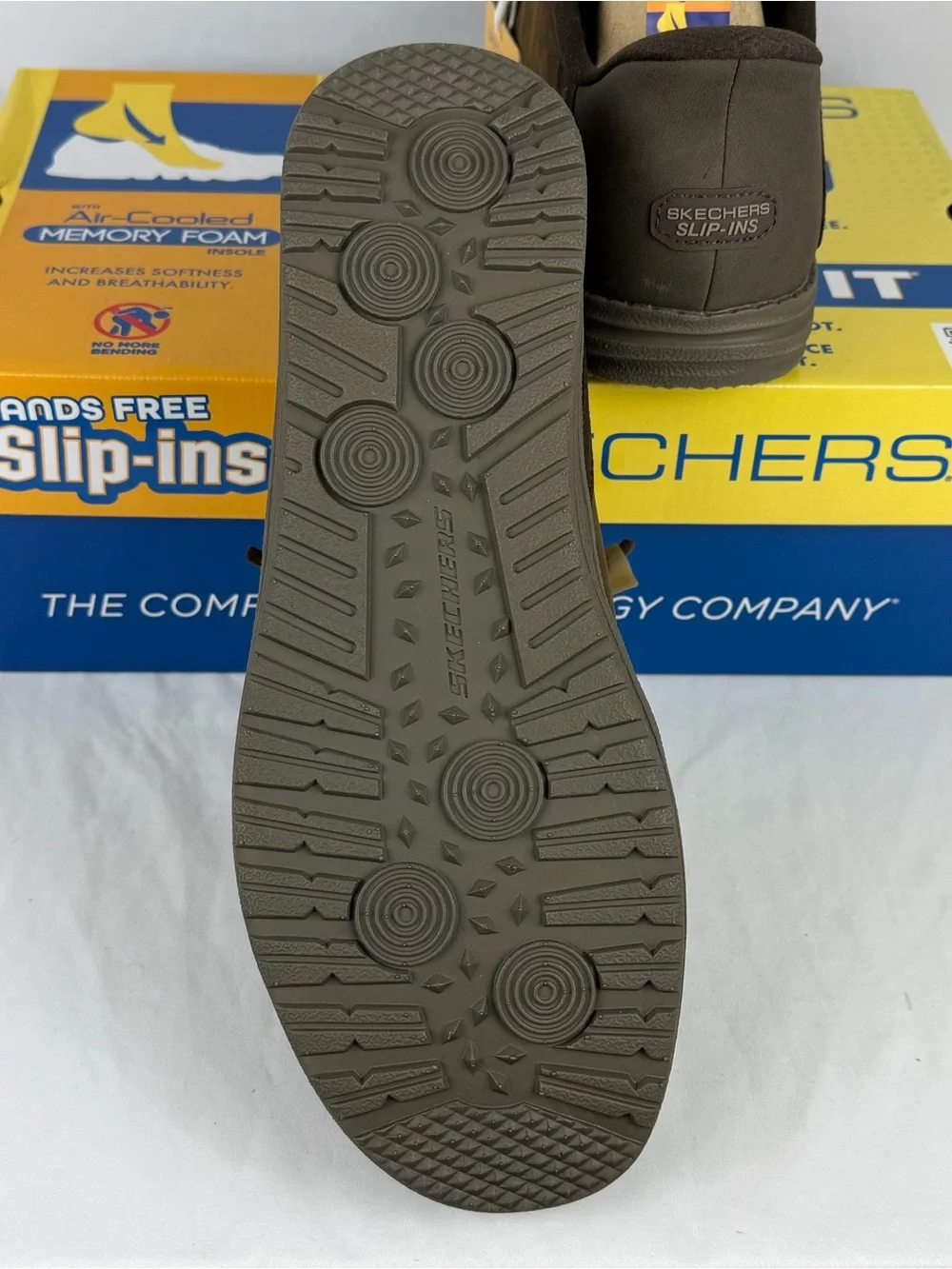 SKECHERS Melson-Edrick Cocoa Brown Slip-ins Loafer Shoe Men's Size 10